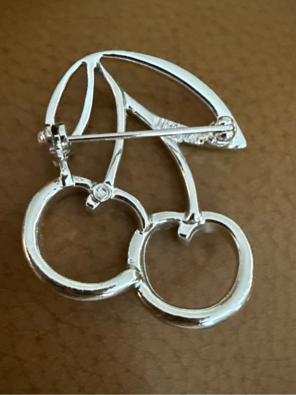VTG 1960’s Sarah Coventry Signed Silver Cherry Leaf Brooch